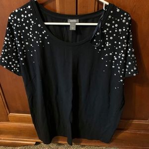 Kenneth Cole women's large black top cap sleeves